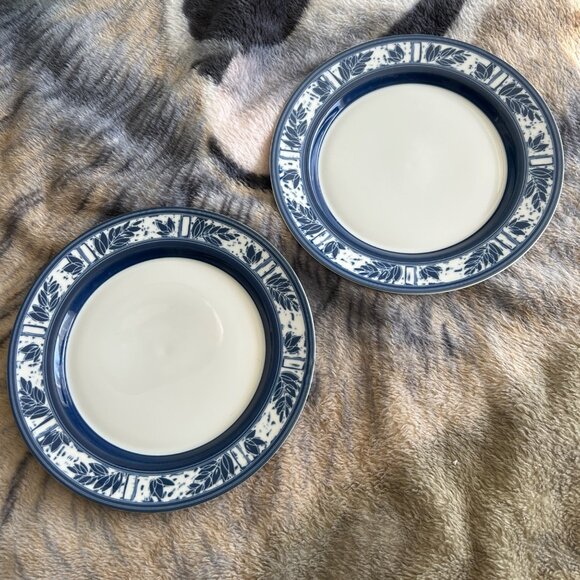 Dansk Ceylon 11" Blue White Dinner Plates Set Of 2 - Picture 7 of 12